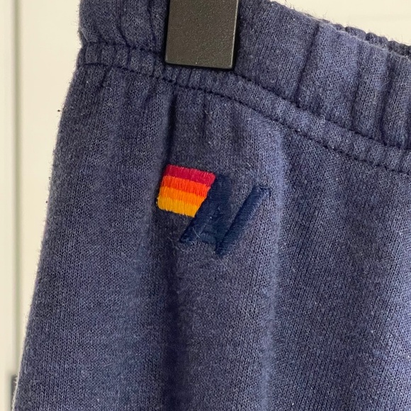 AVIATOR NATION RAINBOW STRIPE SWEATPANTS, NAVY ~ SIZE M - Picture 5 of 6